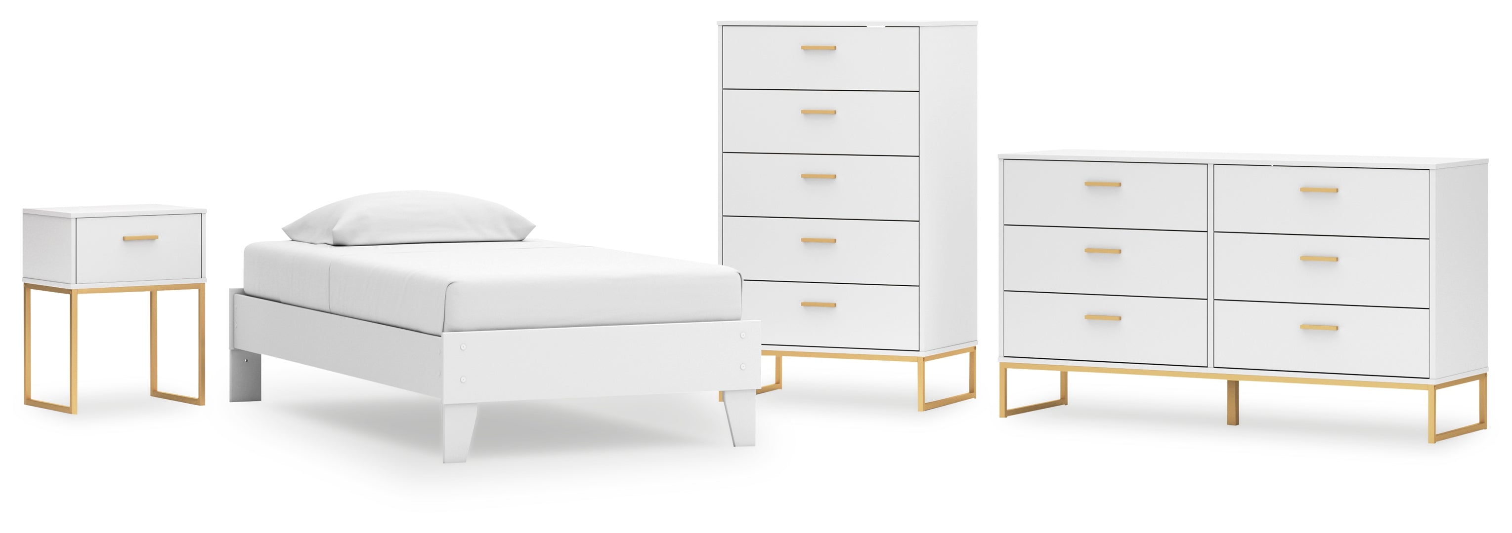 Socalle Twin Panel Headboard with Dresser and Nightstand