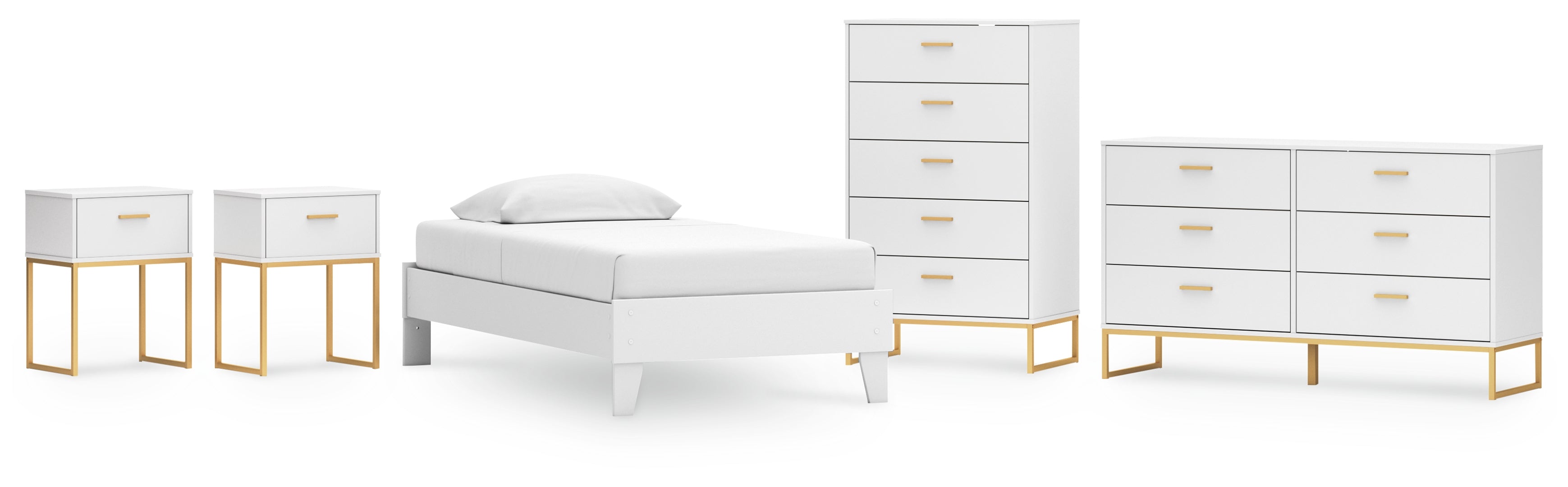 Socalle Twin Panel Headboard with Dresser and Nightstand