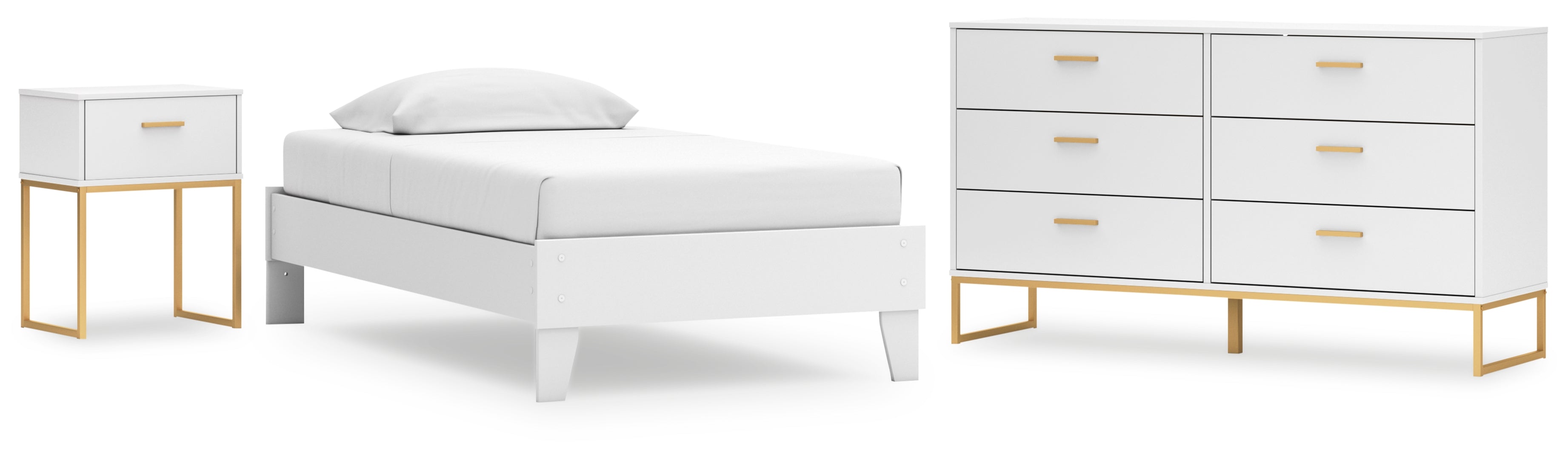 Socalle Twin Panel Headboard with Dresser and Nightstand