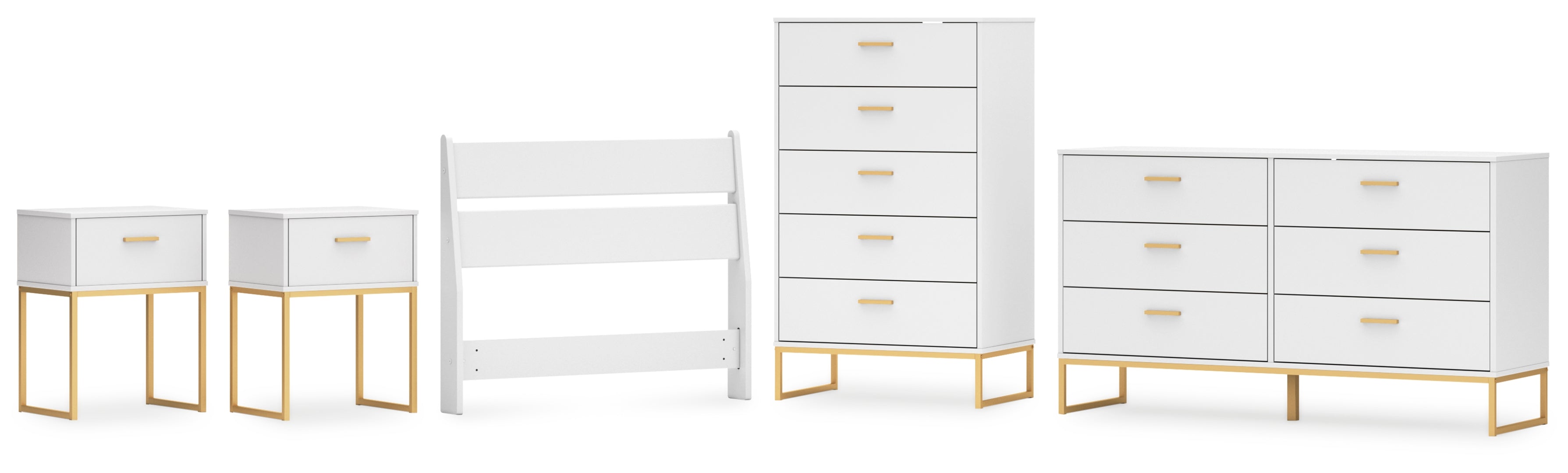 Socalle Twin Panel Headboard with Dresser and Nightstand