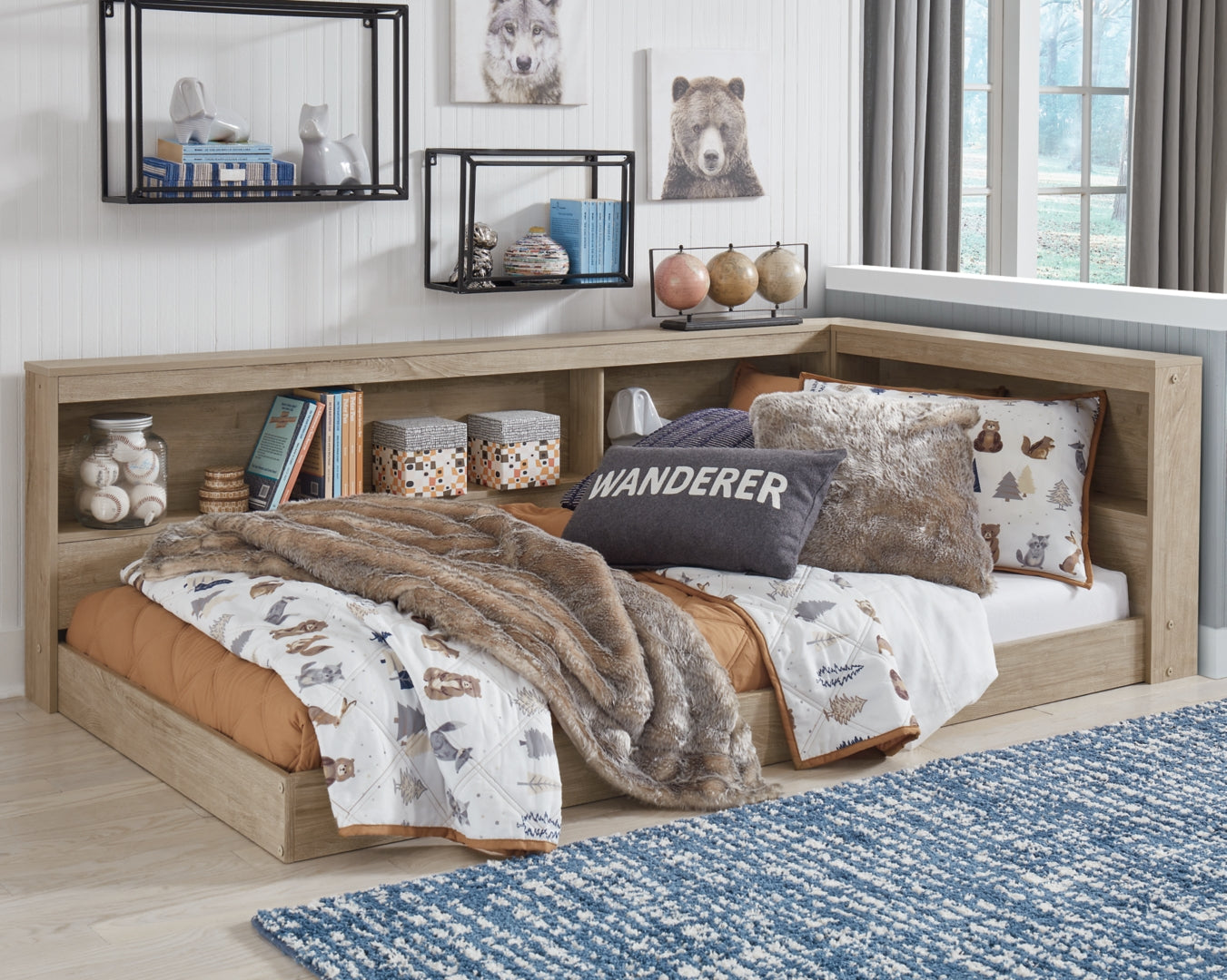 Oliah Bookcase Storage Bed