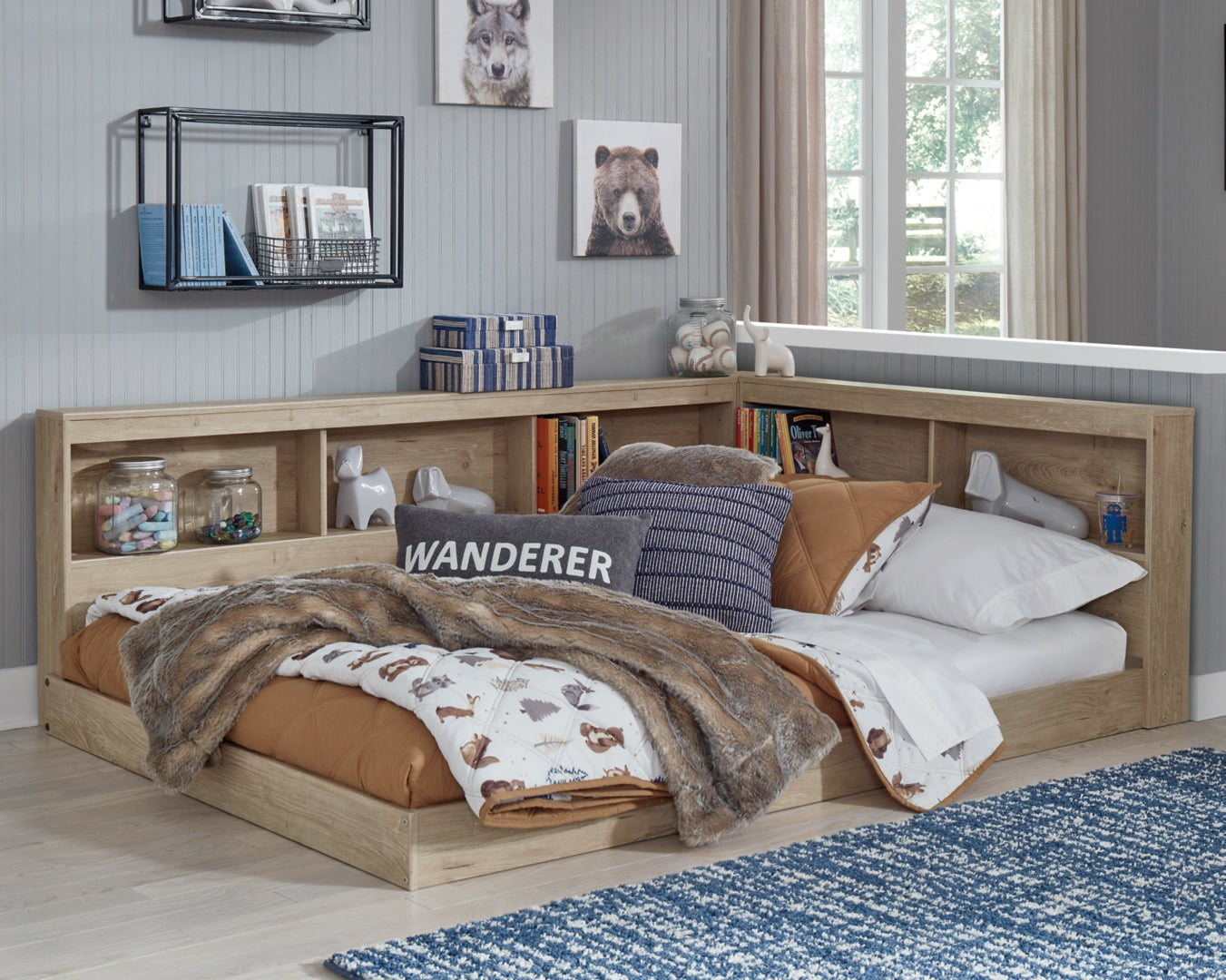 Oliah Bookcase Storage Bed