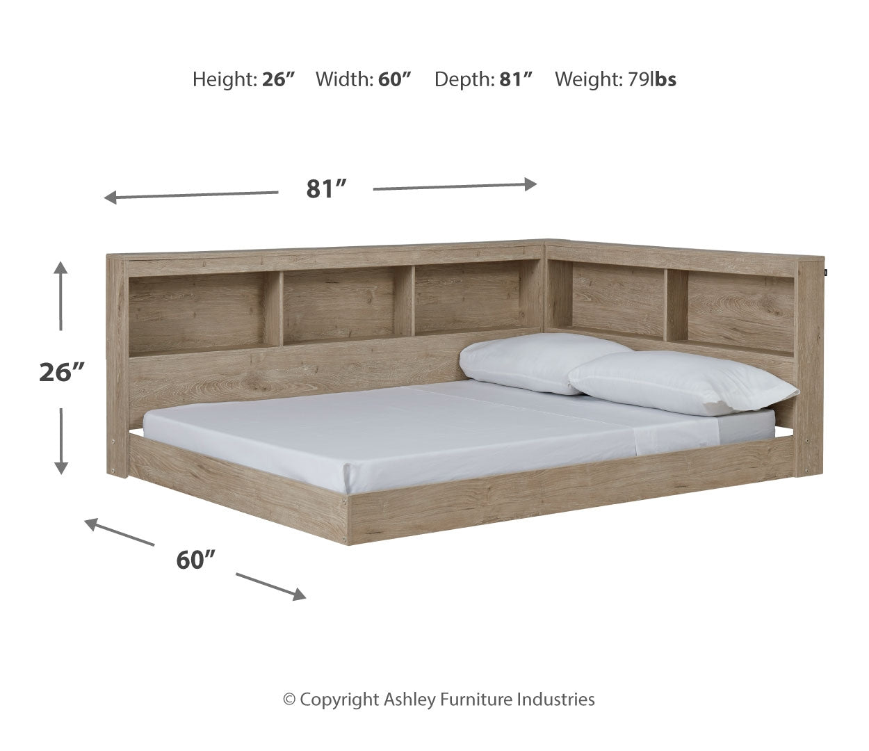 Oliah Bookcase Storage Bed