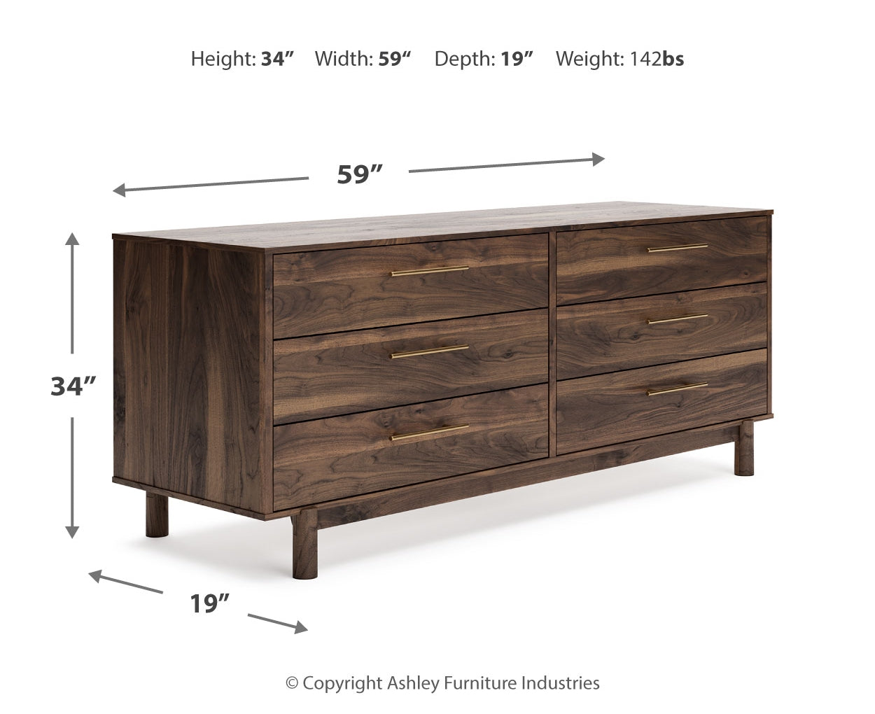 Calverson Six Drawer Dresser