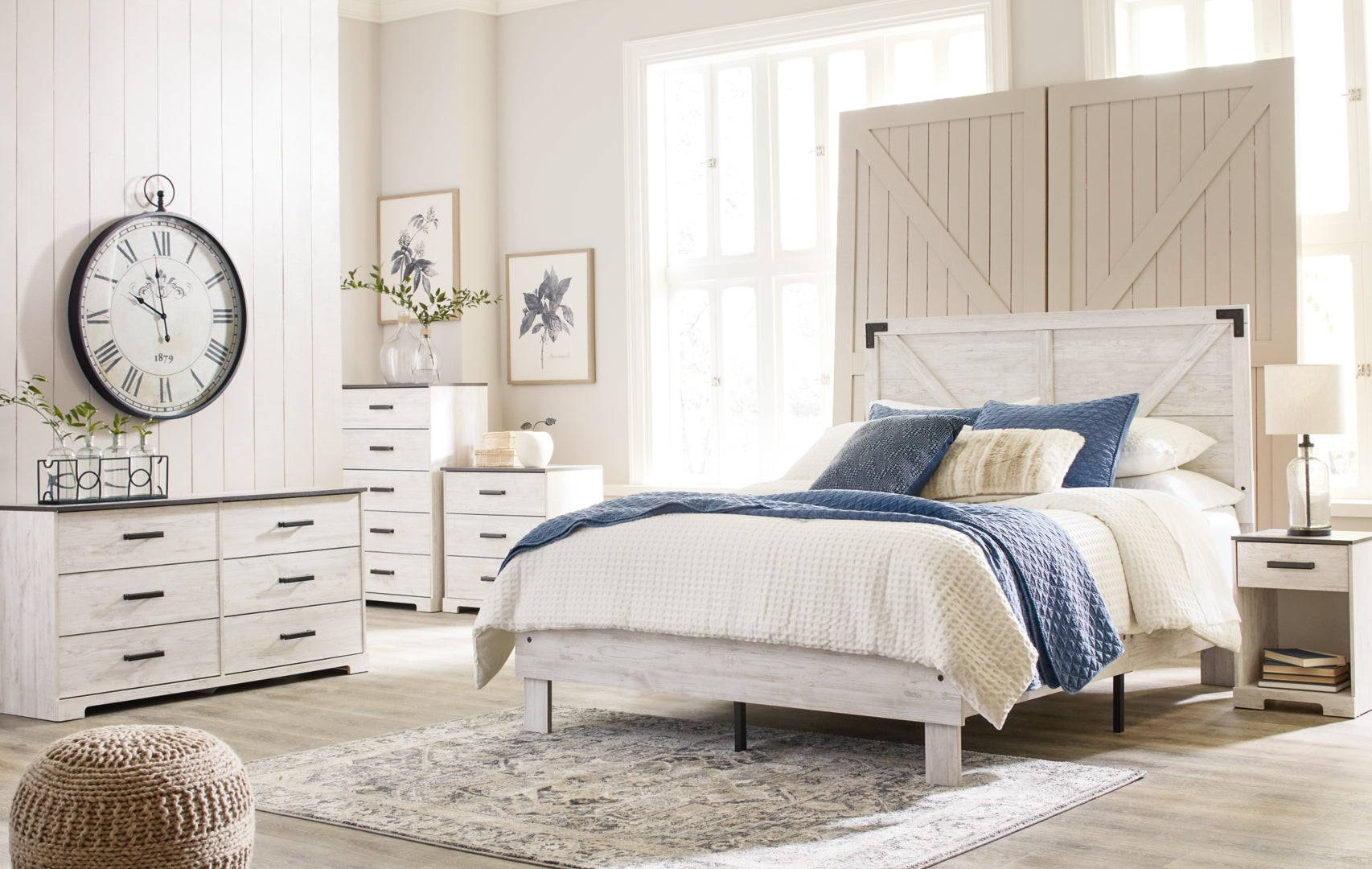 Shawburn White Panel Headboard Bedroom Set