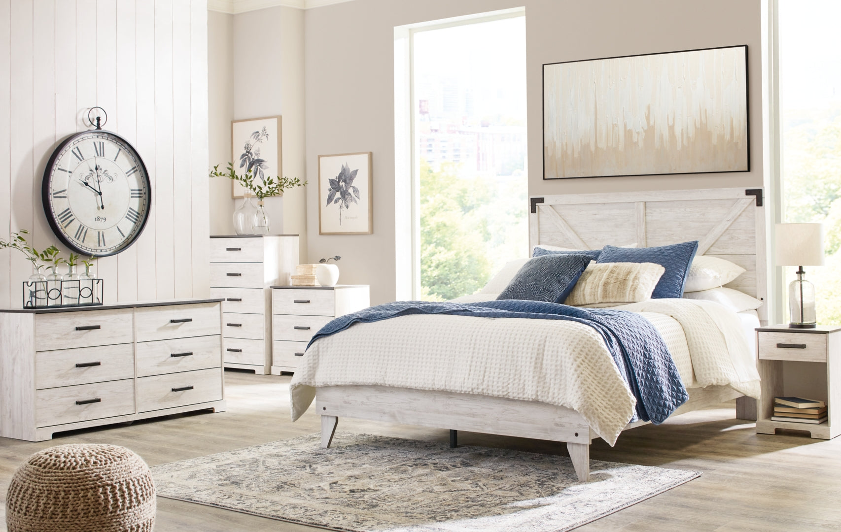 Shawburn White Panel Headboard Bedroom Set