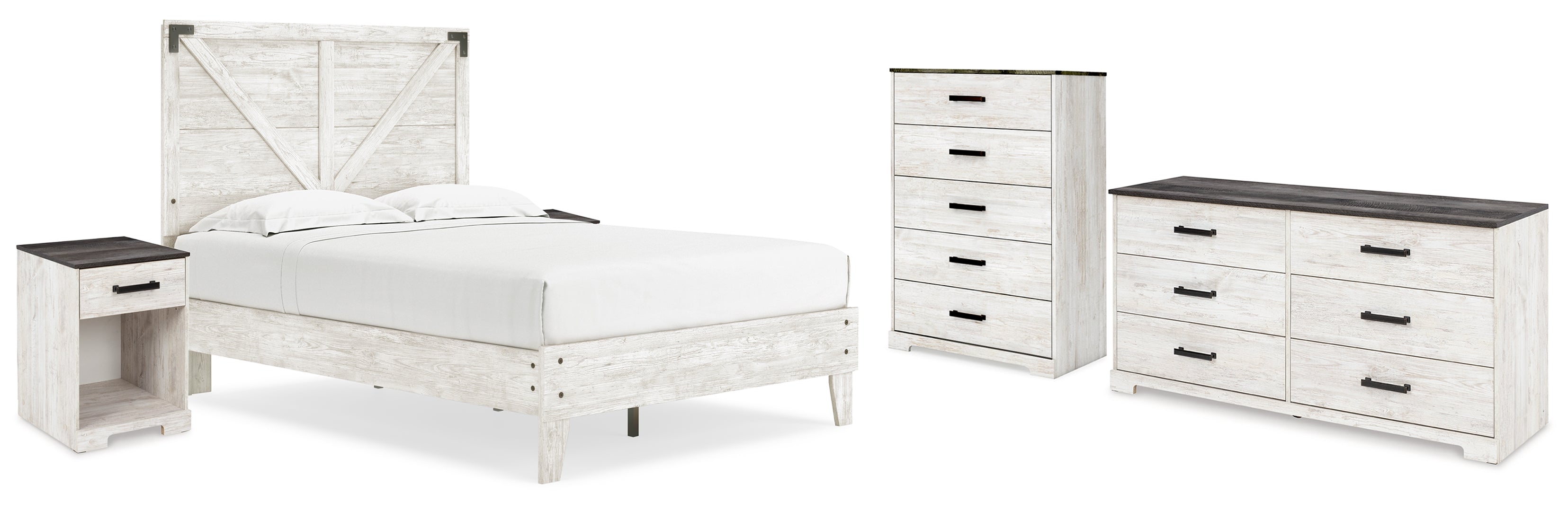 Shawburn White Panel Headboard Bedroom Set