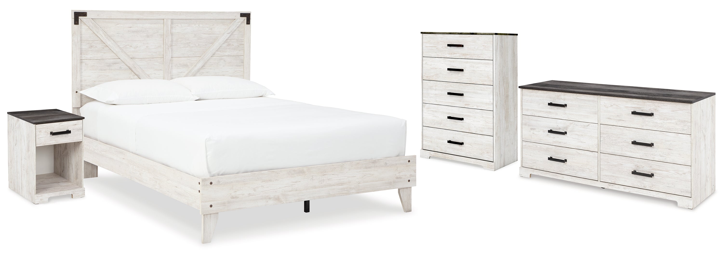 Shawburn White Panel Headboard Bedroom Set