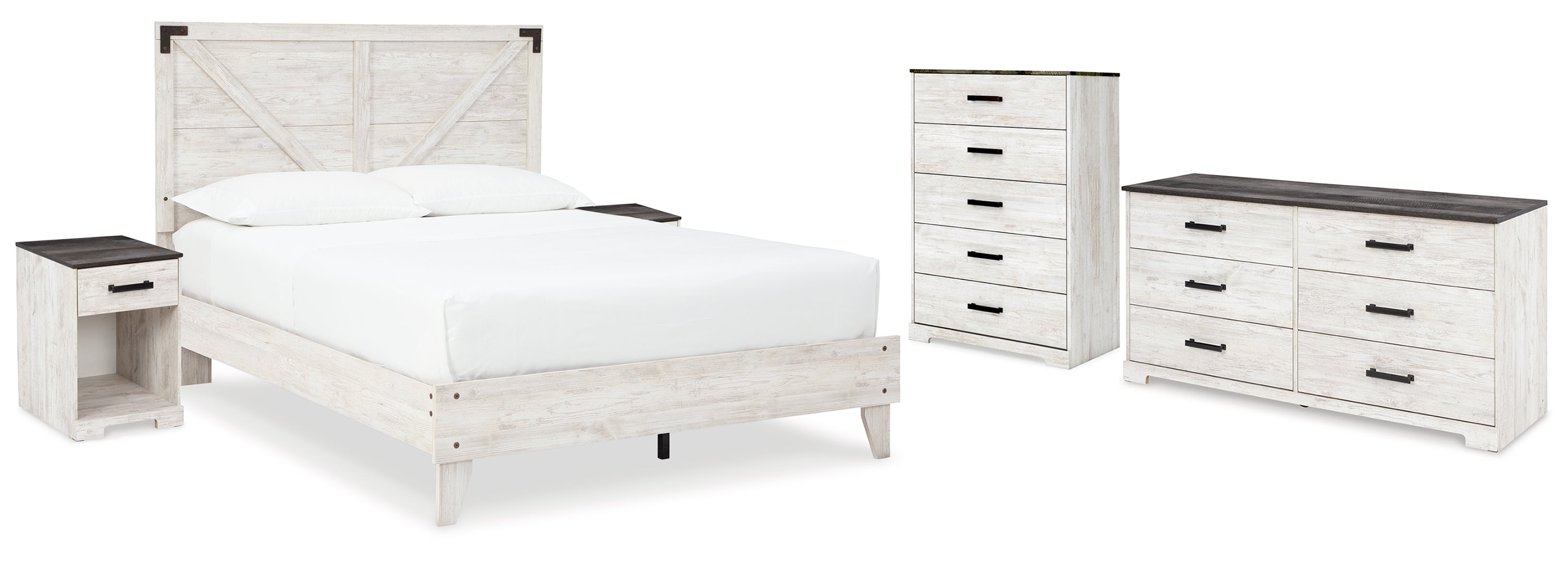 Shawburn White Panel Headboard Bedroom Set