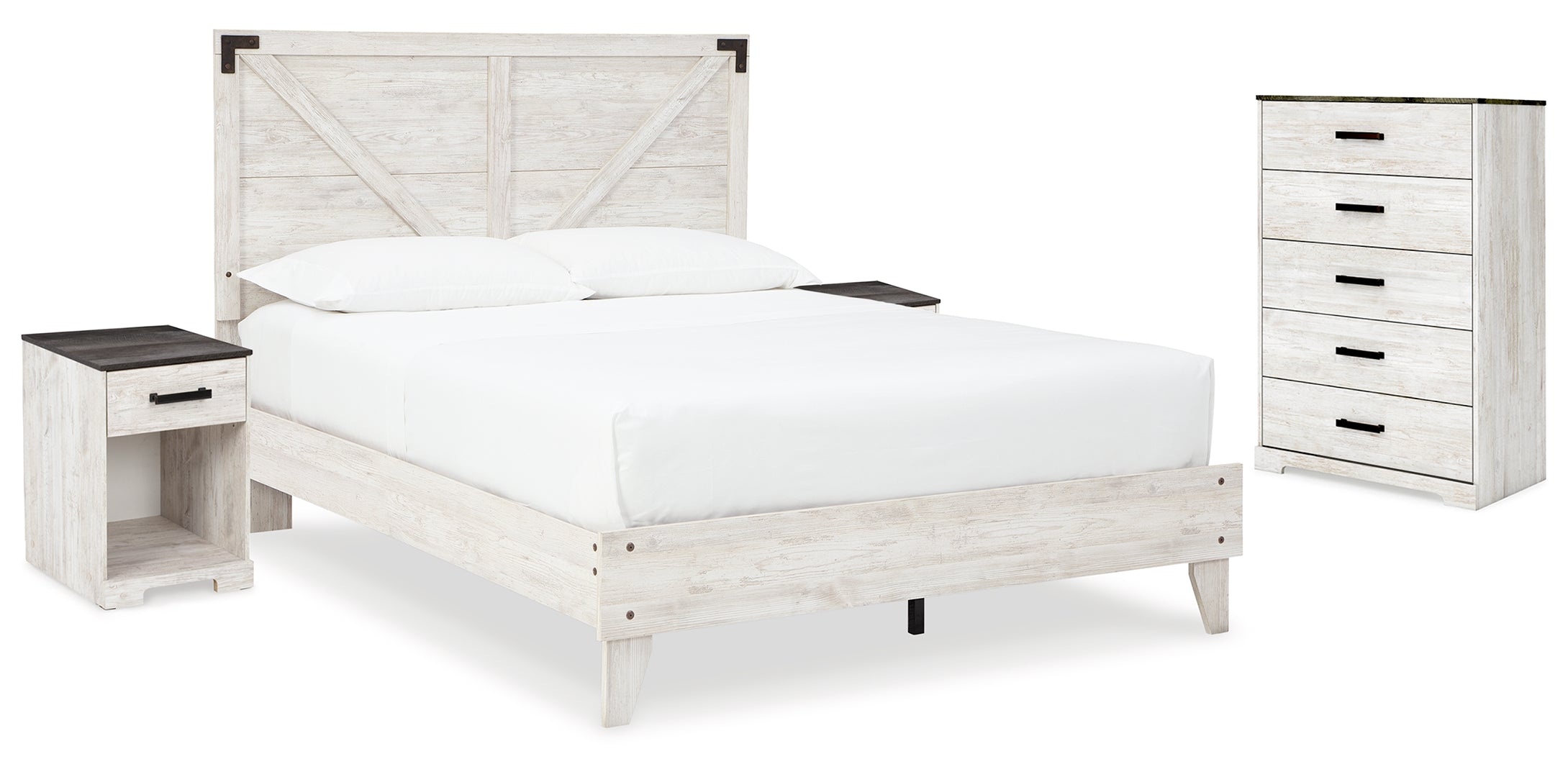 Shawburn White Panel Headboard Bedroom Set