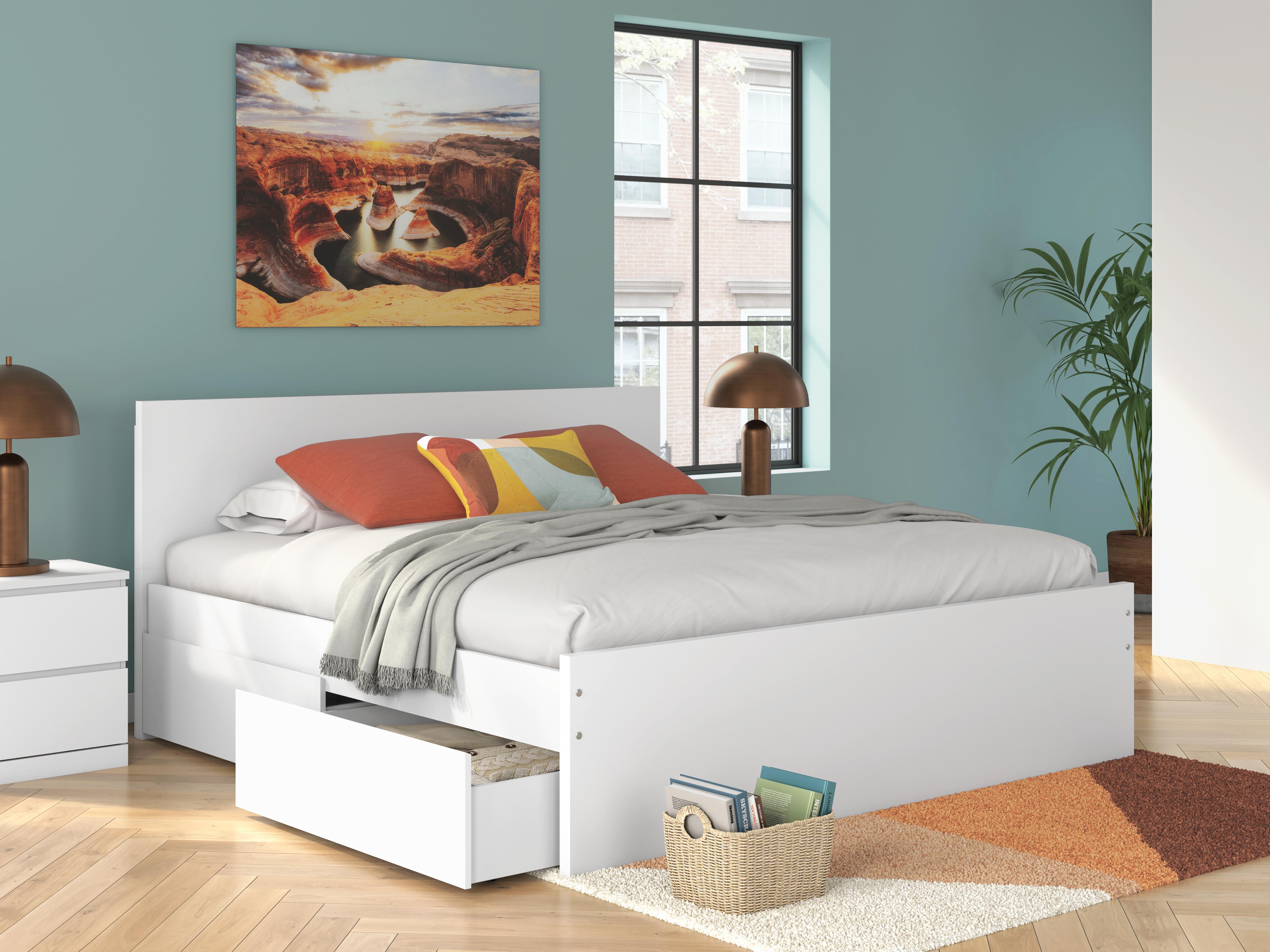Onita Panel Platform Bed with 2 Side Storage