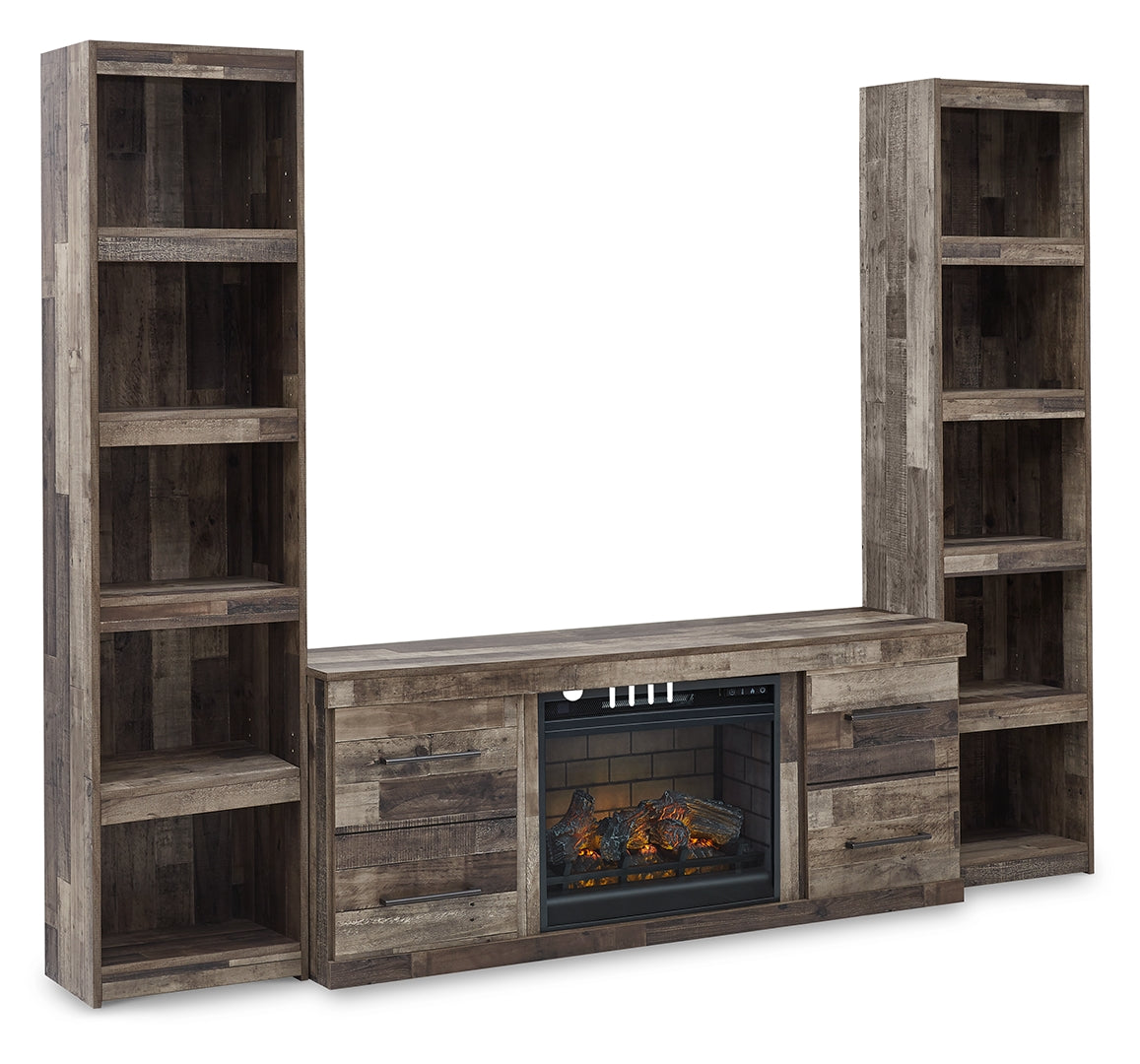 Derekson 4-Piece Entertainment Center with Electric Fireplace