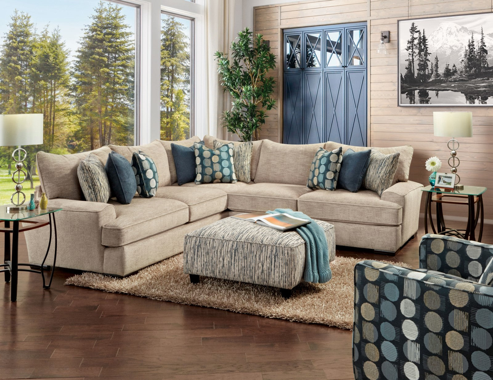 Eastleigh Stripe Multi Ottoman