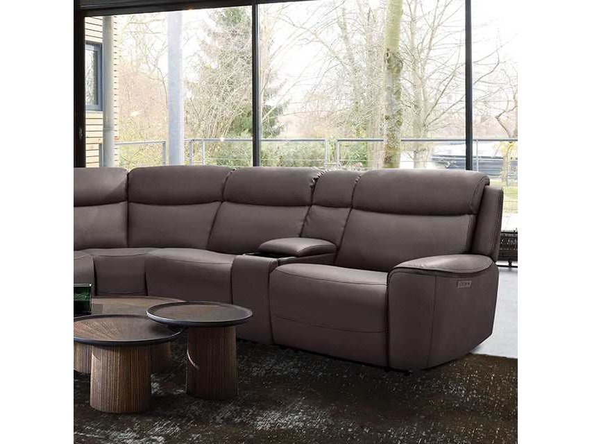 Edmondus Dark Gray Leatherette Power Sectional