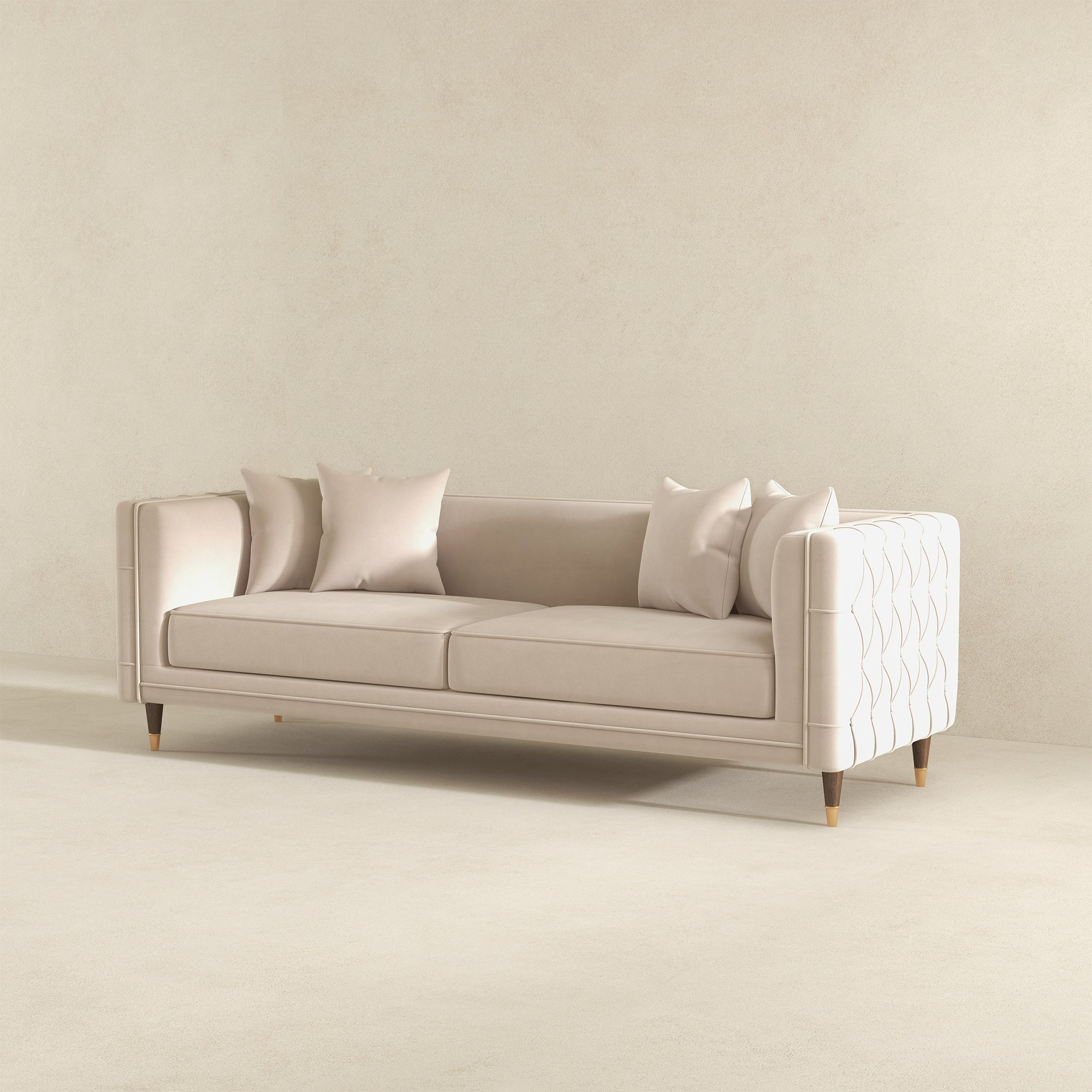 Edward Sofa - Light Cream Velvet