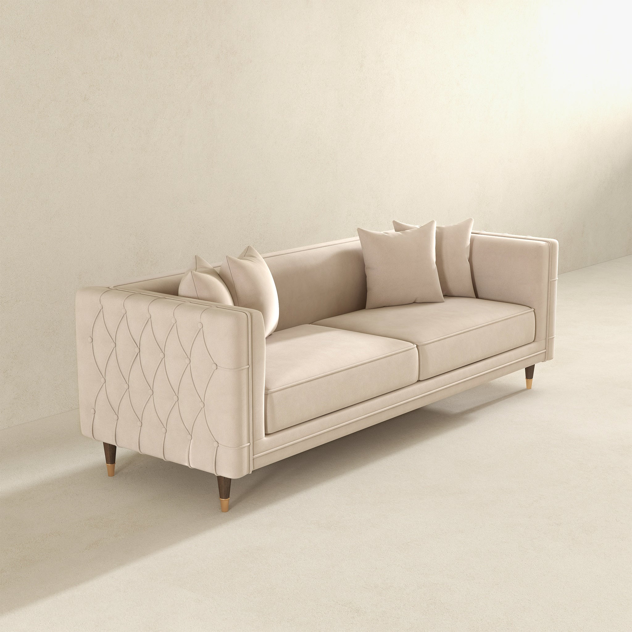 Edward Sofa - Light Cream Velvet