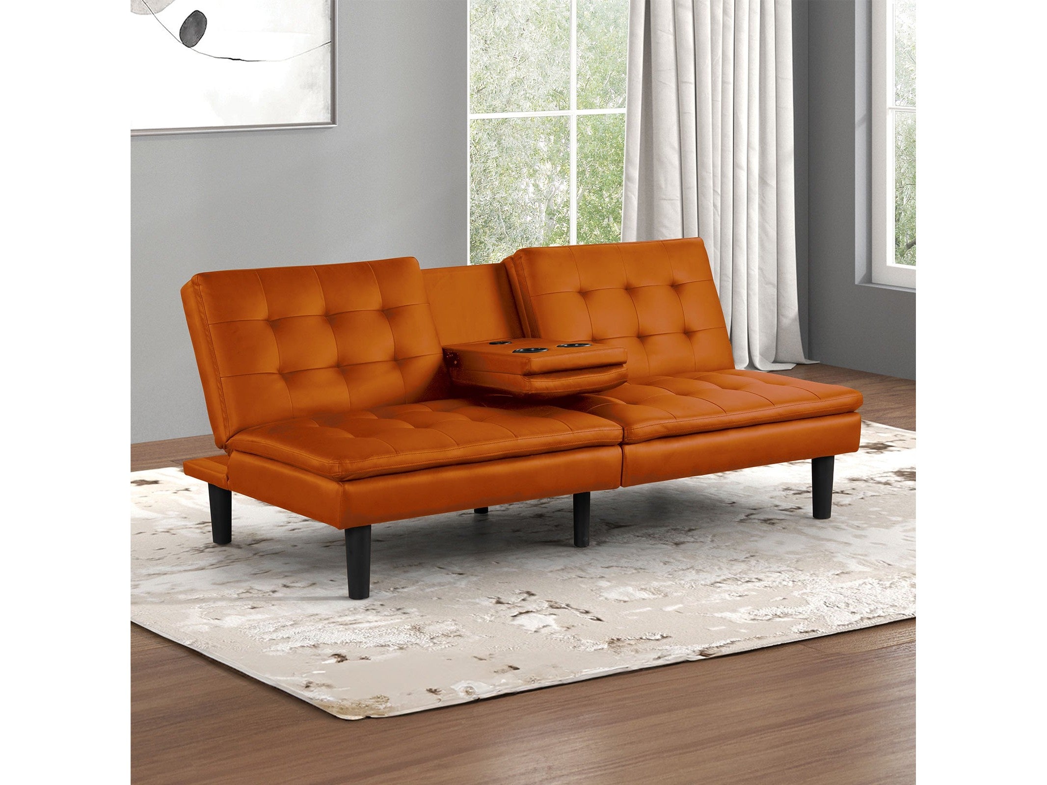 Eidsberg Orange Futon Sofa Bed