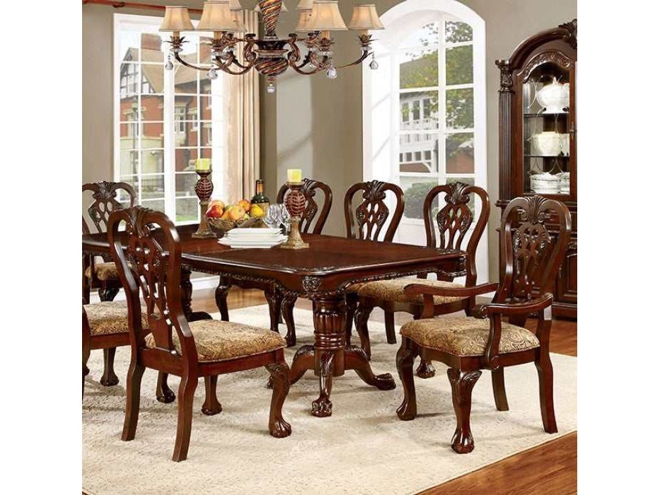 Elana Brown Cherry Rectangular Dining Table w/ 18" Leaf
