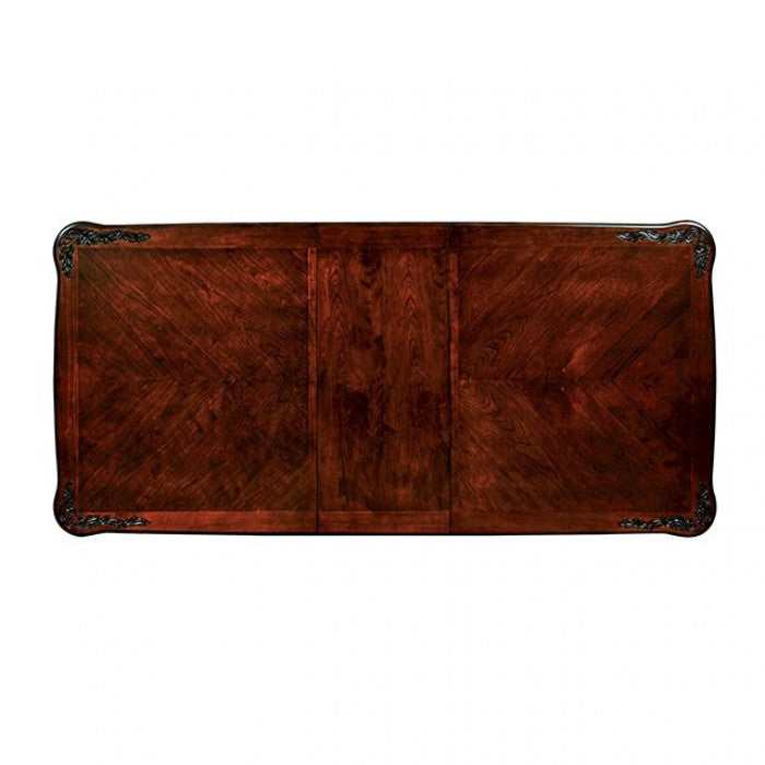Elana Brown Cherry Rectangular Dining Table w/ 18" Leaf