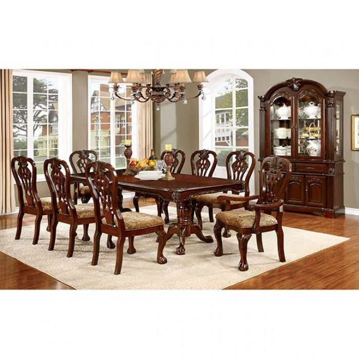 Elana Brown Cherry Rectangular Dining Table w/ 18" Leaf