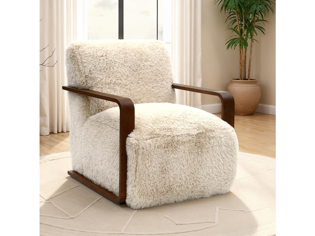 Elardo White Accent Chair