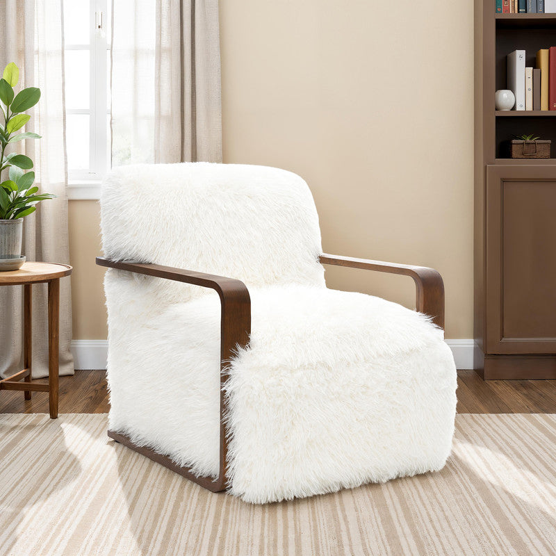 Elardo White Accent Chair
