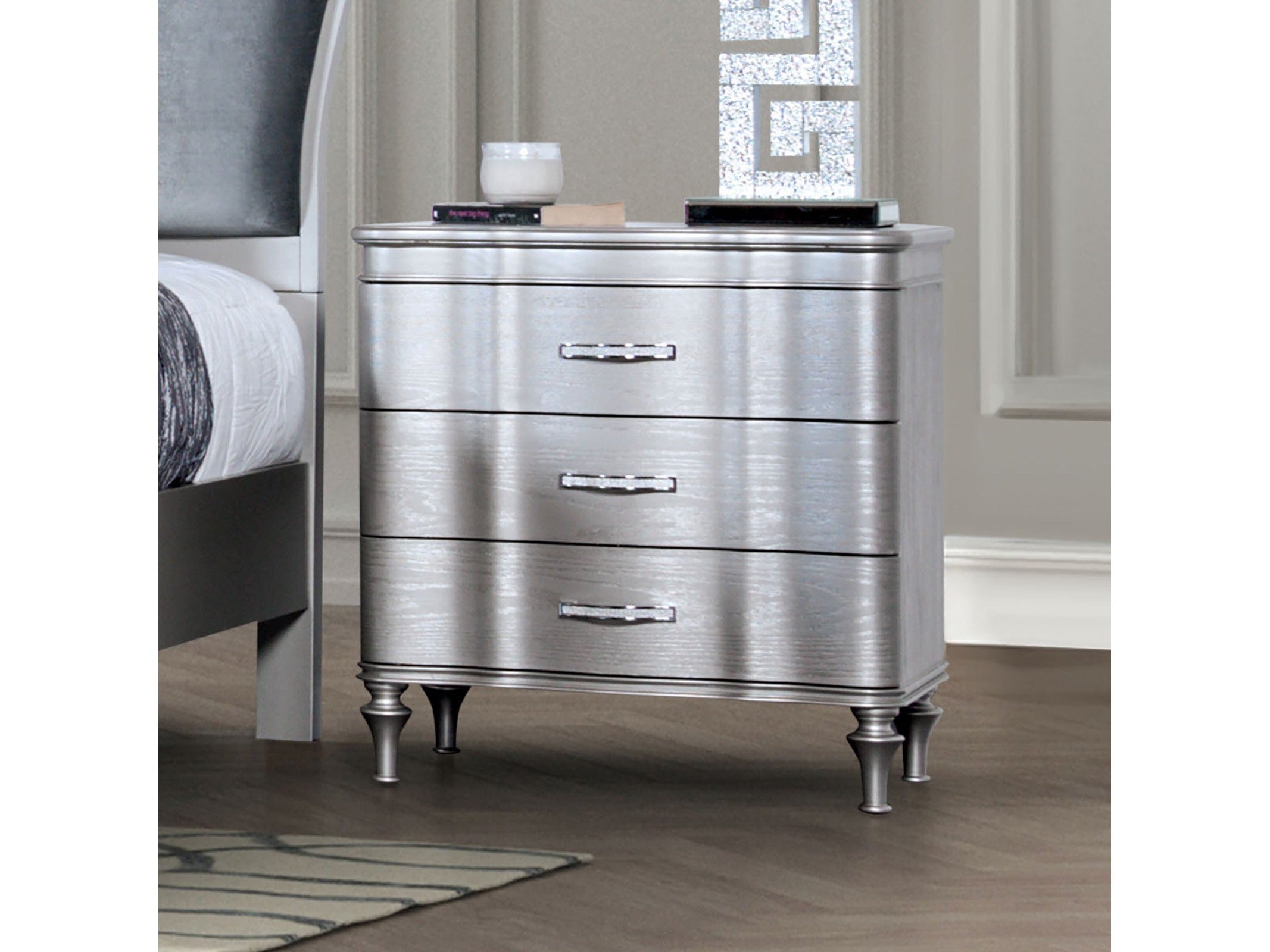 Eleanora Silver Nightstand