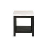 Marcello White Marble Square End Table