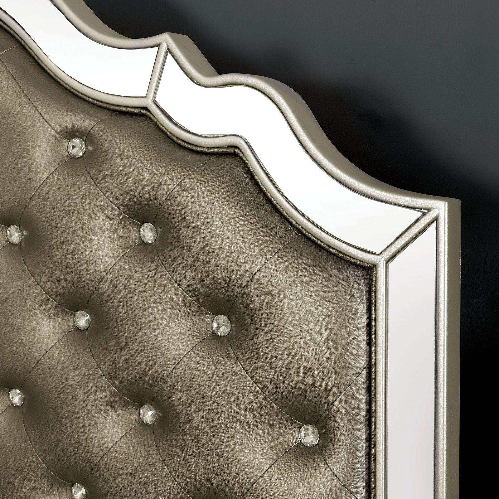 Eliora Silver & Mirrored Cal. King Bed