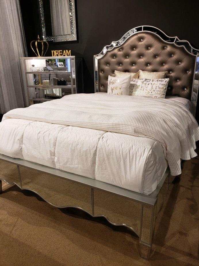 Eliora Silver & Mirrored Cal. King Bed