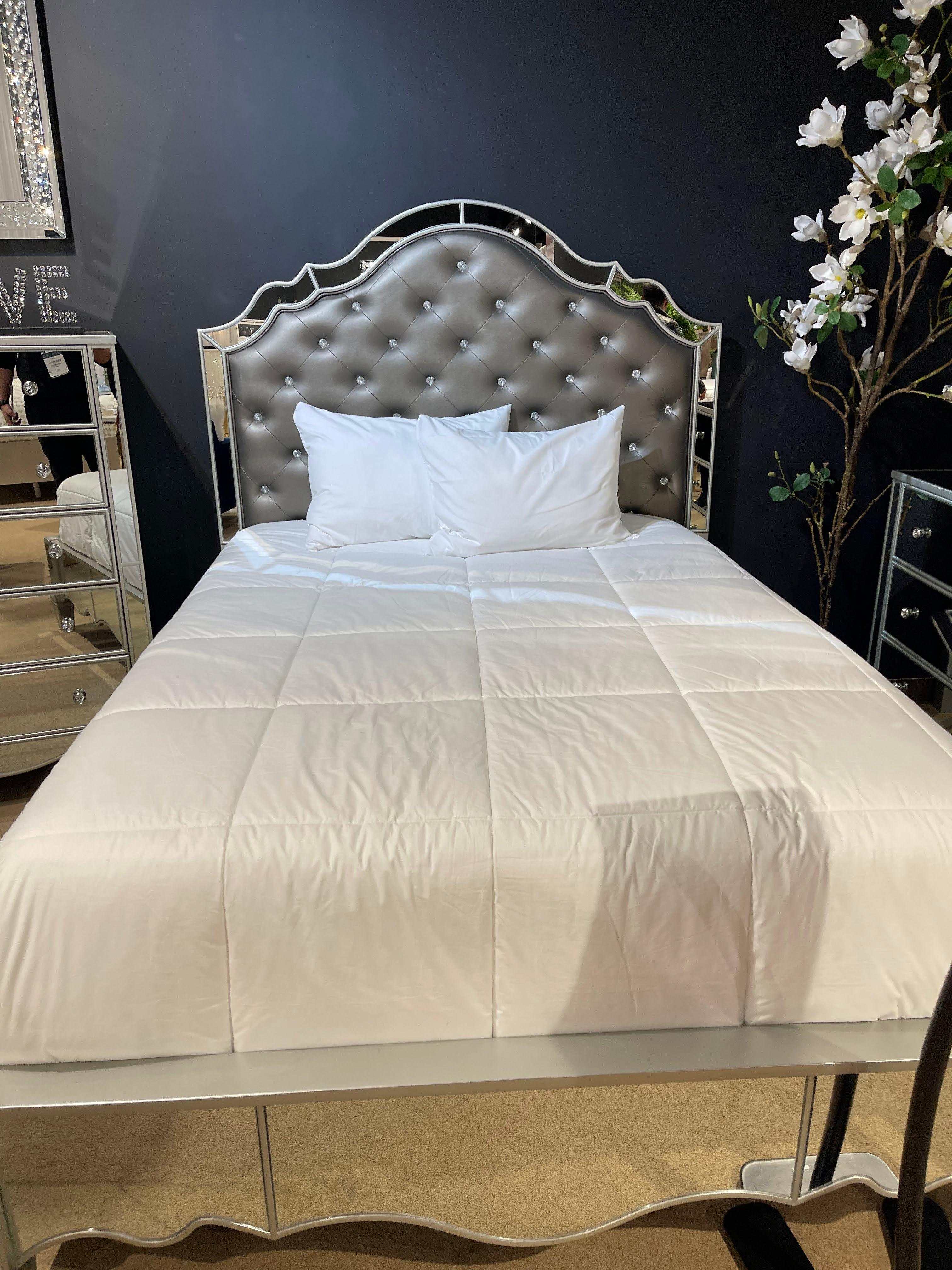 Eliora Silver & Mirrored Queen Bed