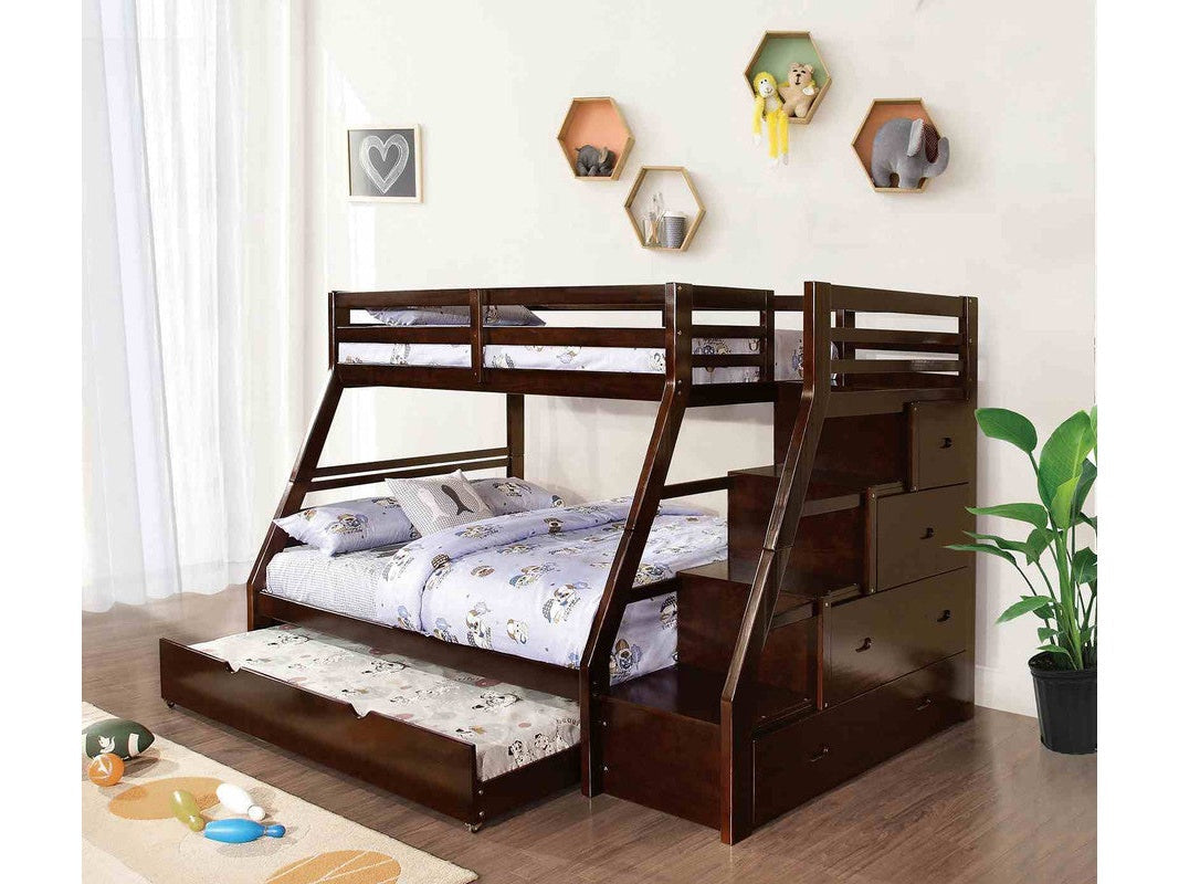 Ellington Espresso Twin/Full Bunk Bed w/ Trundle