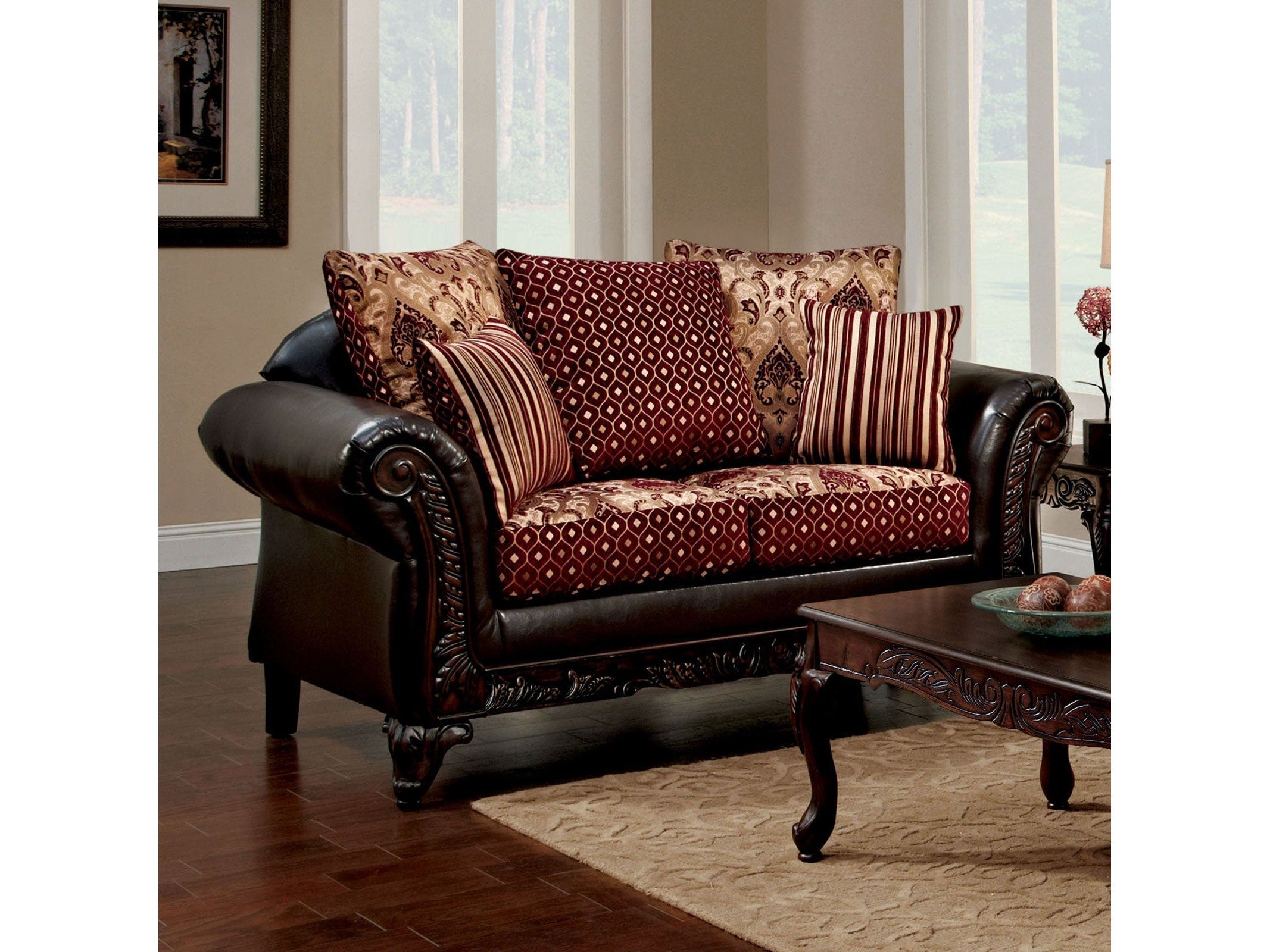 Ellis Burgundy/Brown/Dark Cherry Loveseat