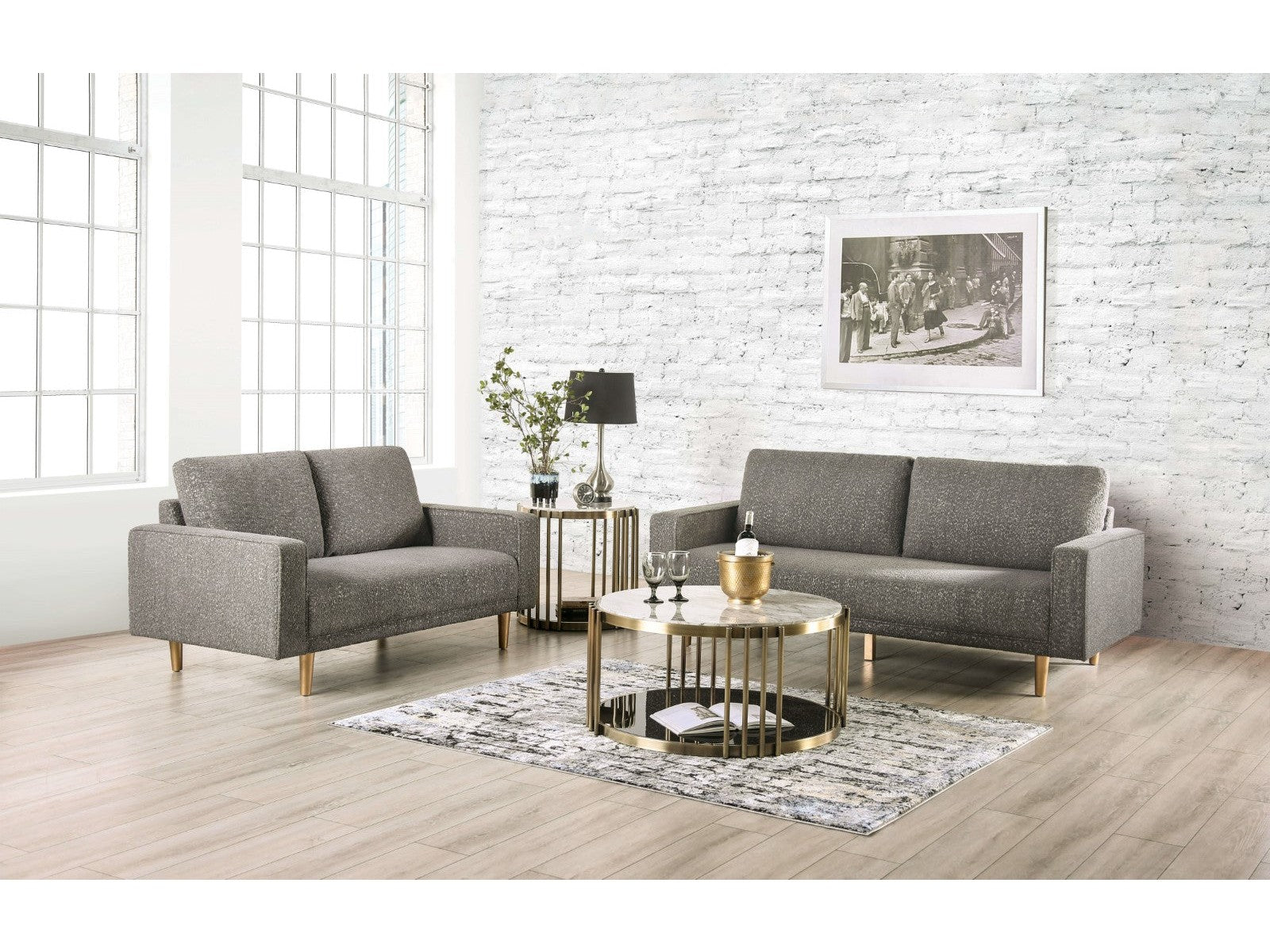 Elverum Charcoal Gray Sofa & Loveseat