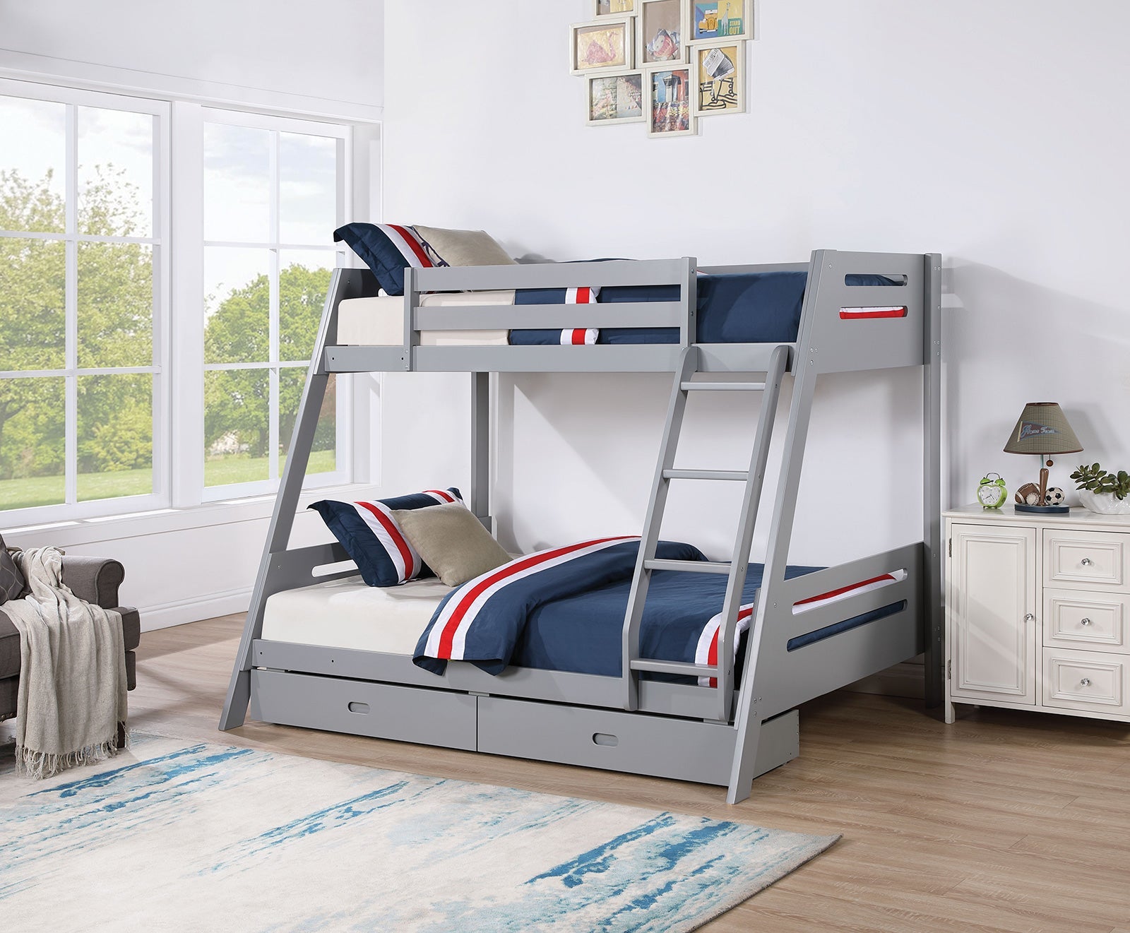 Emilee Gray Twin/Full Bunk Bed
