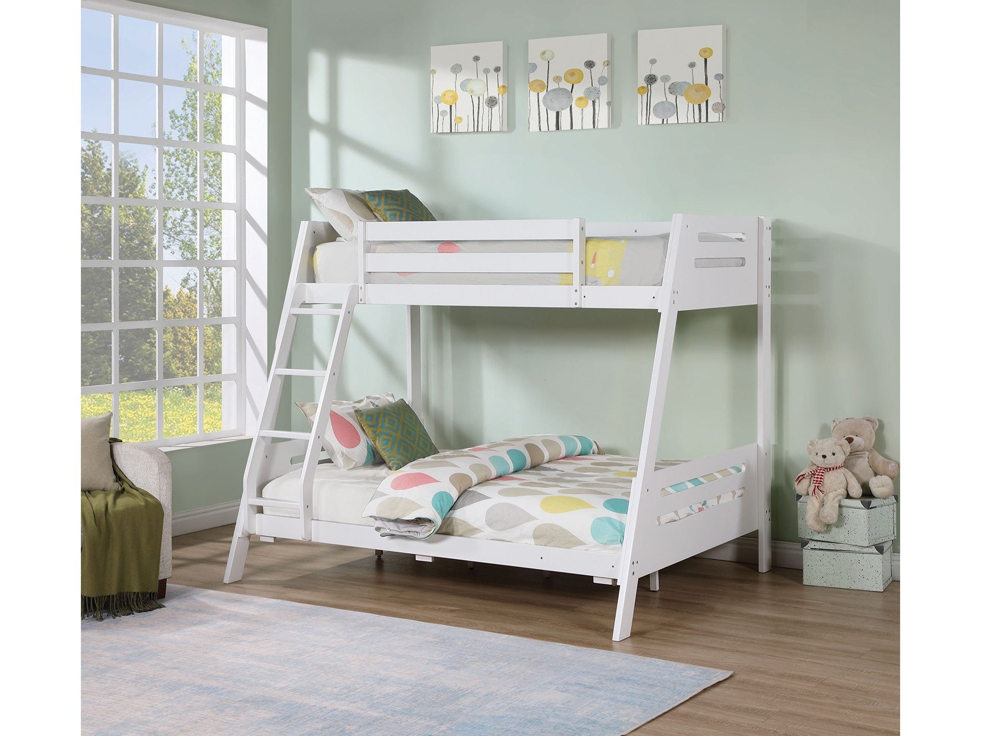 Emilee White Twin/Full Bunk Bed