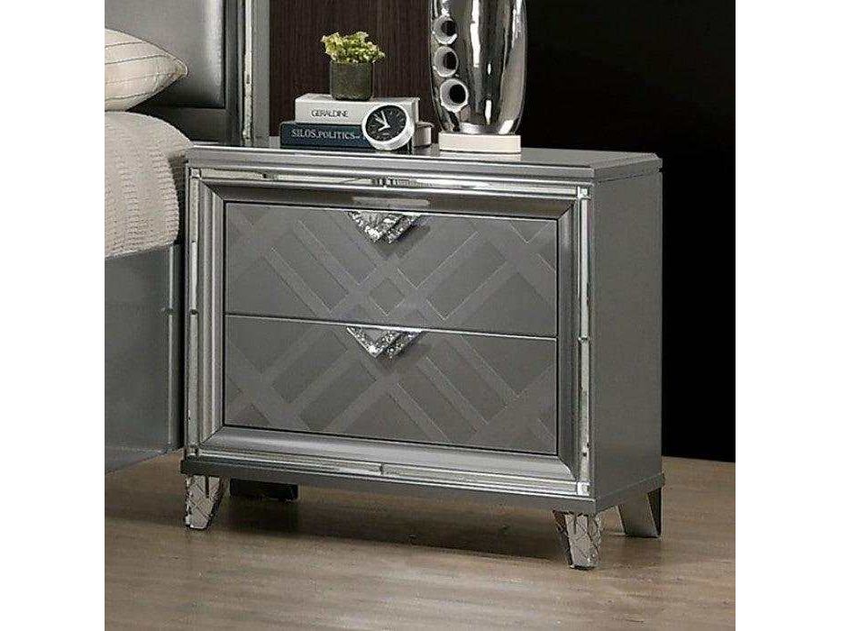 Emmeline Silver Nightstand w/ USB Charge