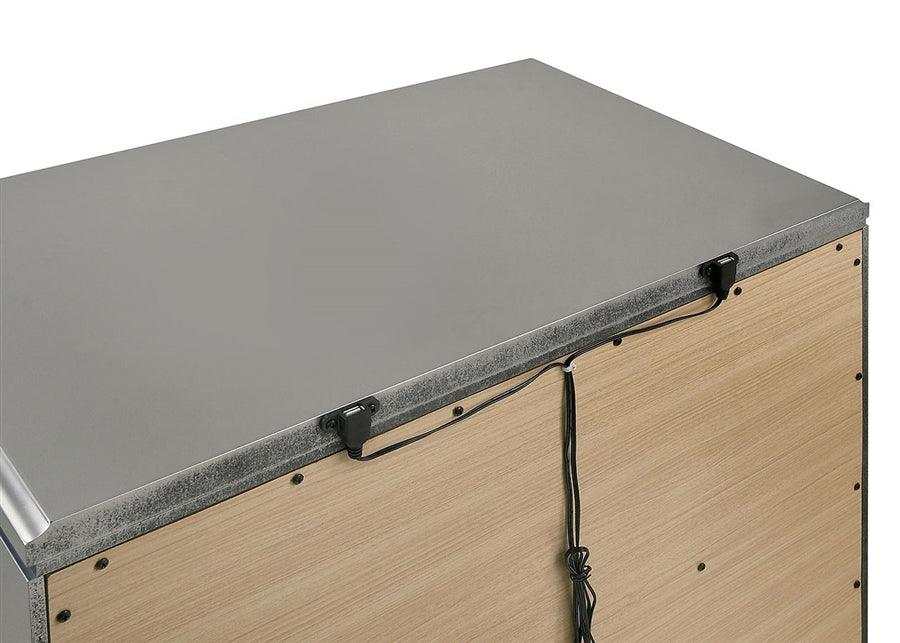 Emmeline Silver Nightstand w/ USB Charge