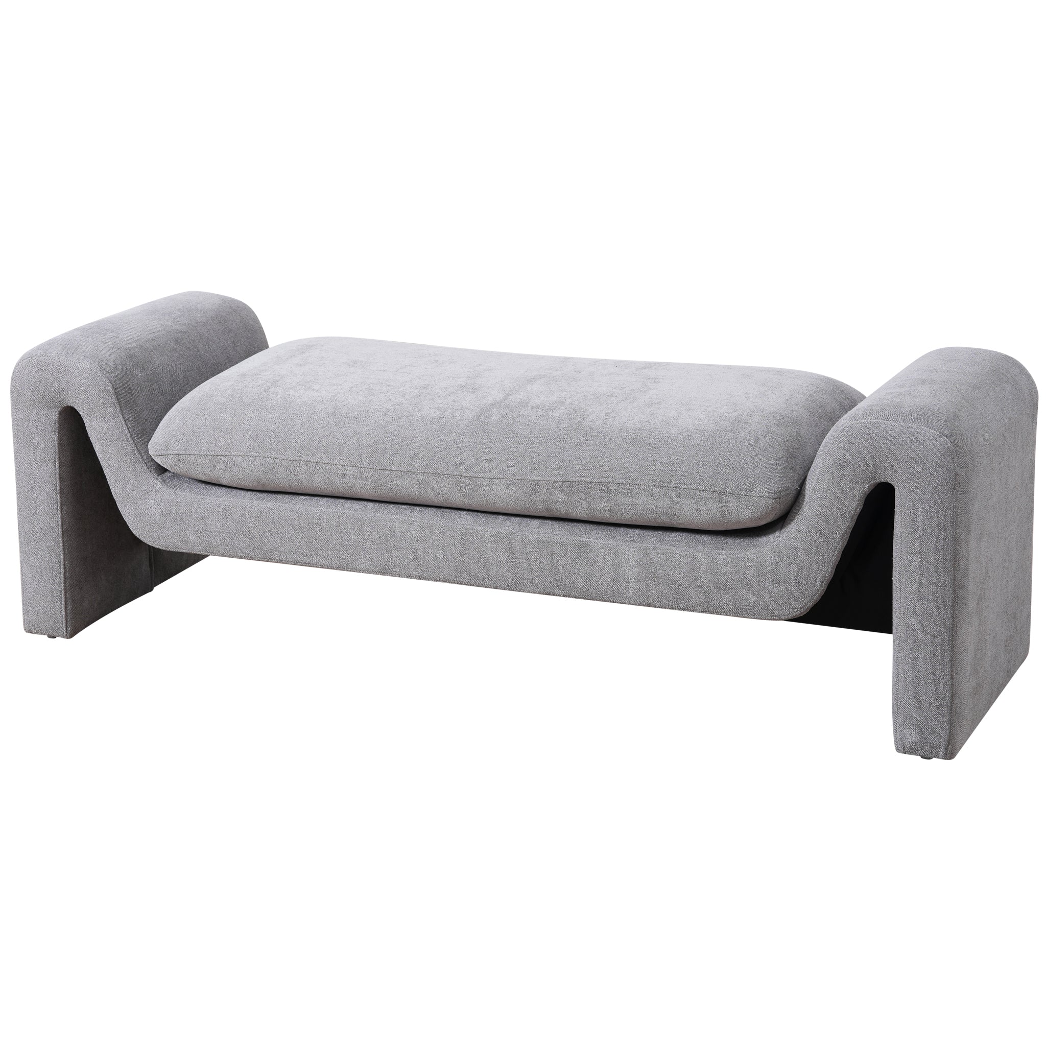 Emory Bench in Light Grey Boucle