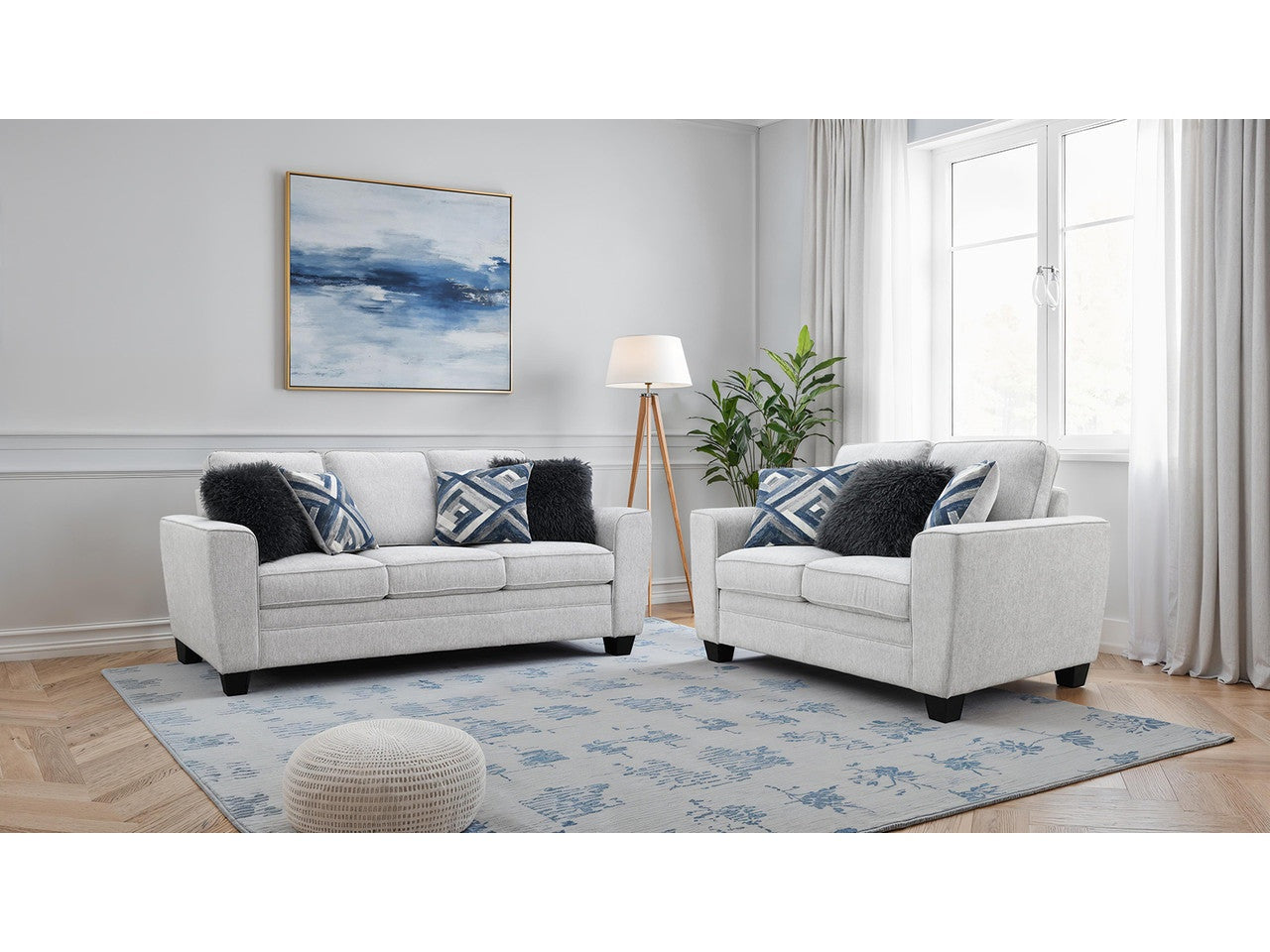Enea Light Gray Sofa & Loveseat