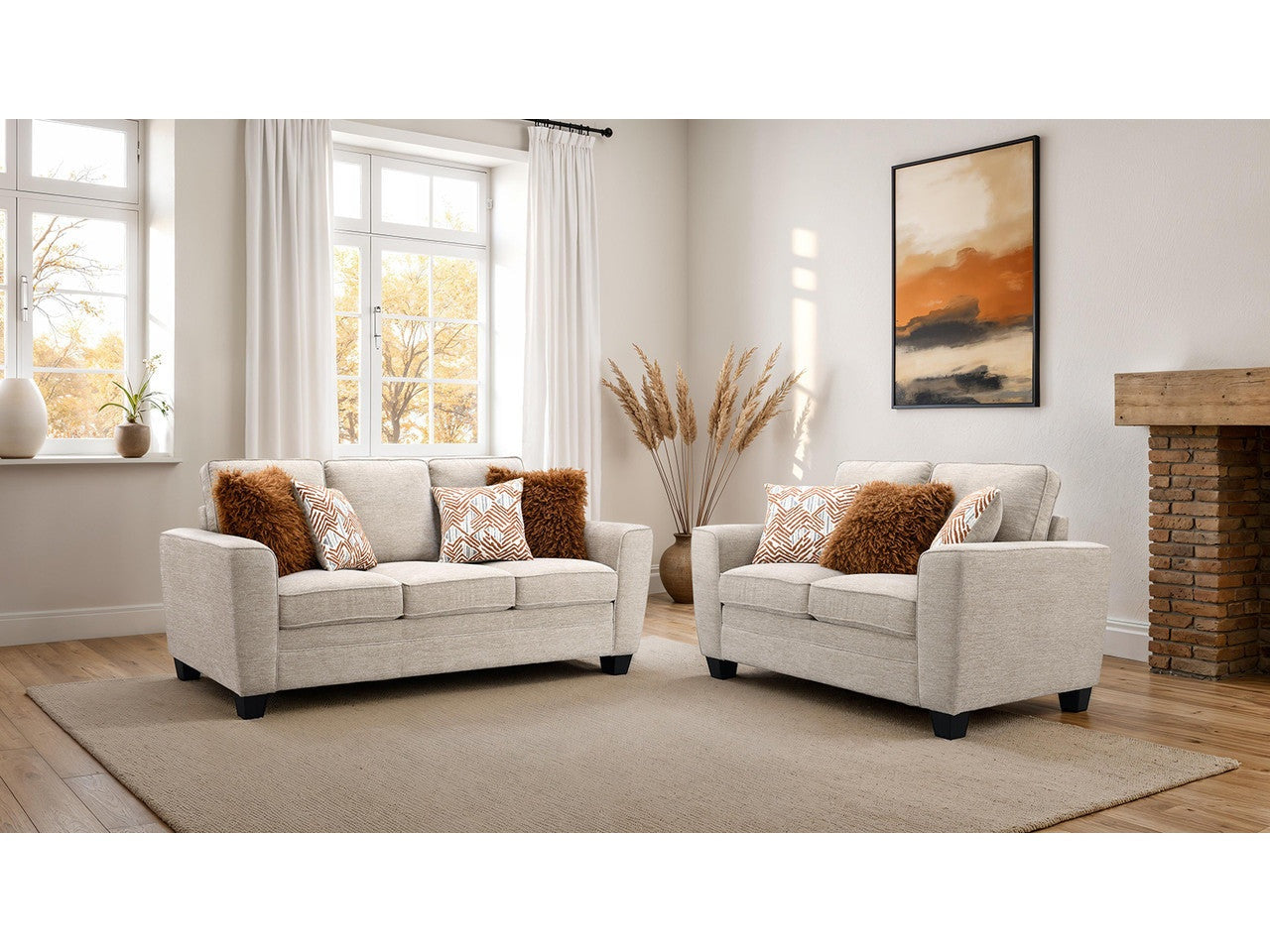 Enea Taupe Sofa & Loveseat