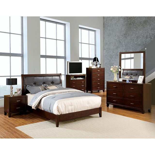 Enrico Brown Cherry Eastern King Bed