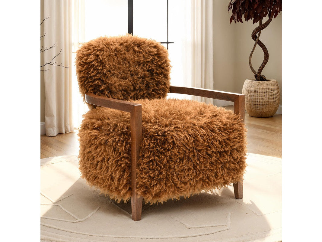 Eramo Camel Brown Accent Chair