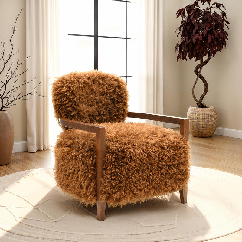 Eramo Camel Brown Accent Chair