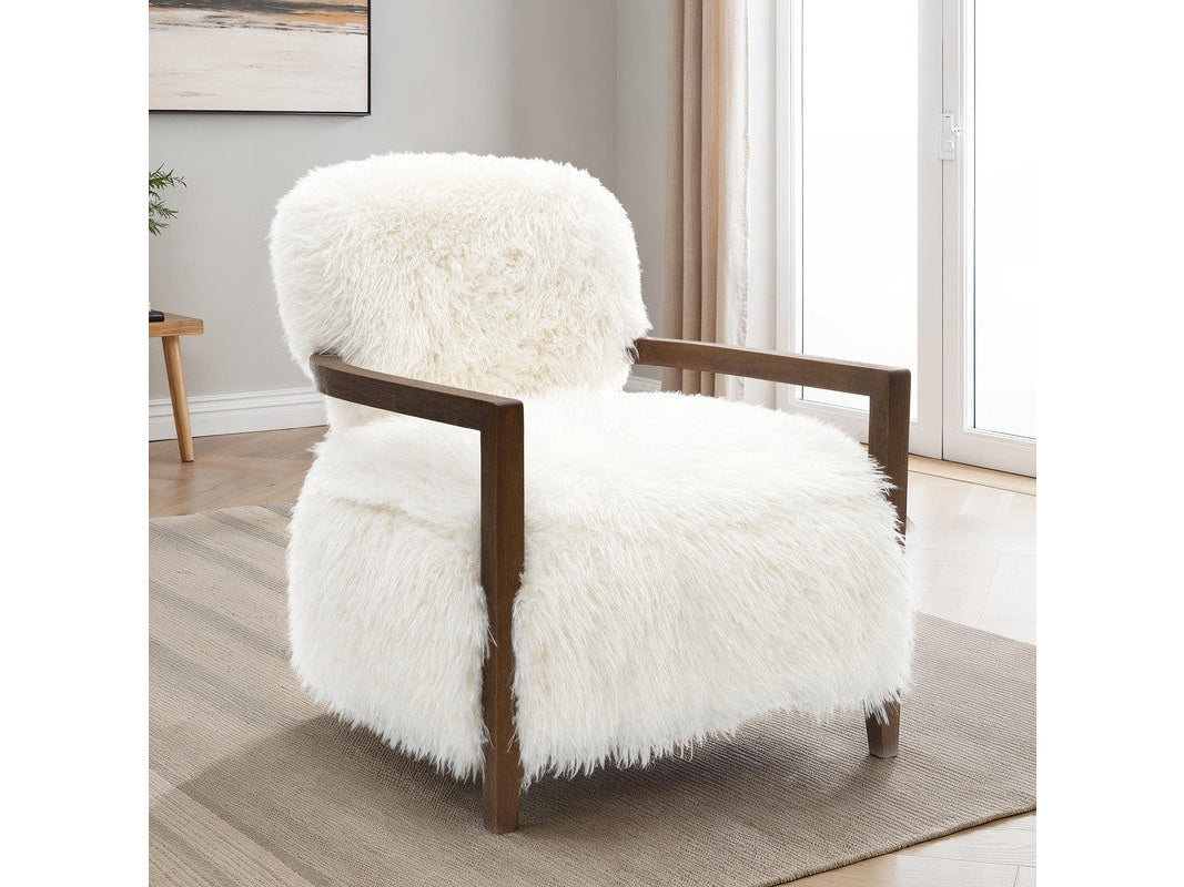 Eramo White Accent Chair