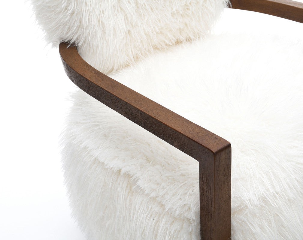 Eramo White Accent Chair