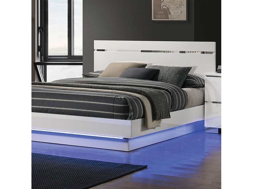 Erlach White/Chrome Eastern King Bed