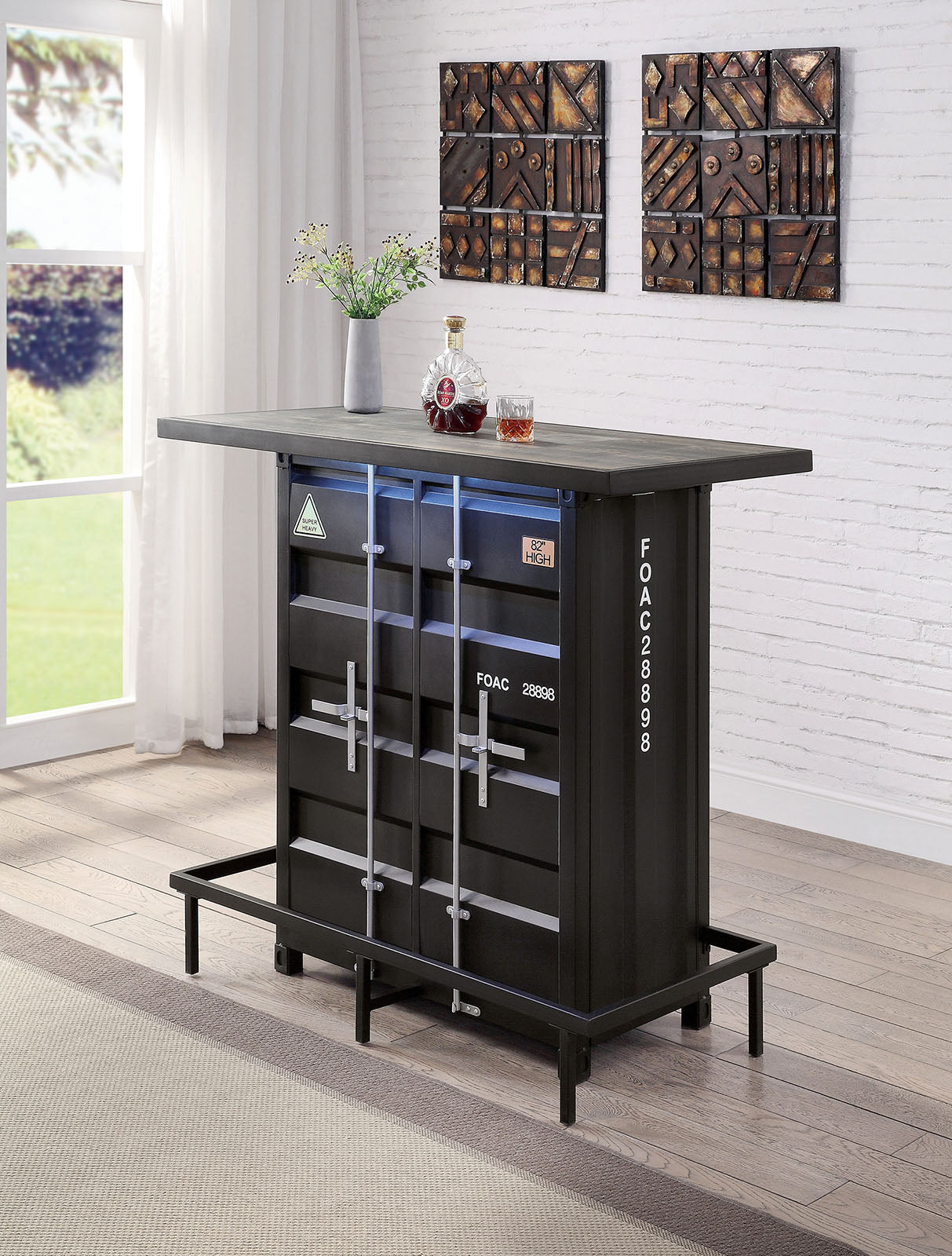 Esdargo Black/Distressed Dark Oak 3 Pc. Bar Table Set