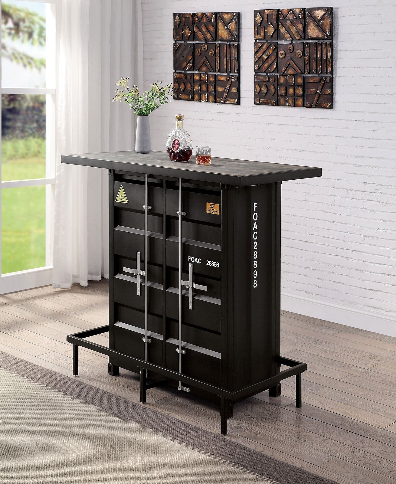 Esdargo Black/Distressed Dark Oak 3 Pc. Bar Table Set
