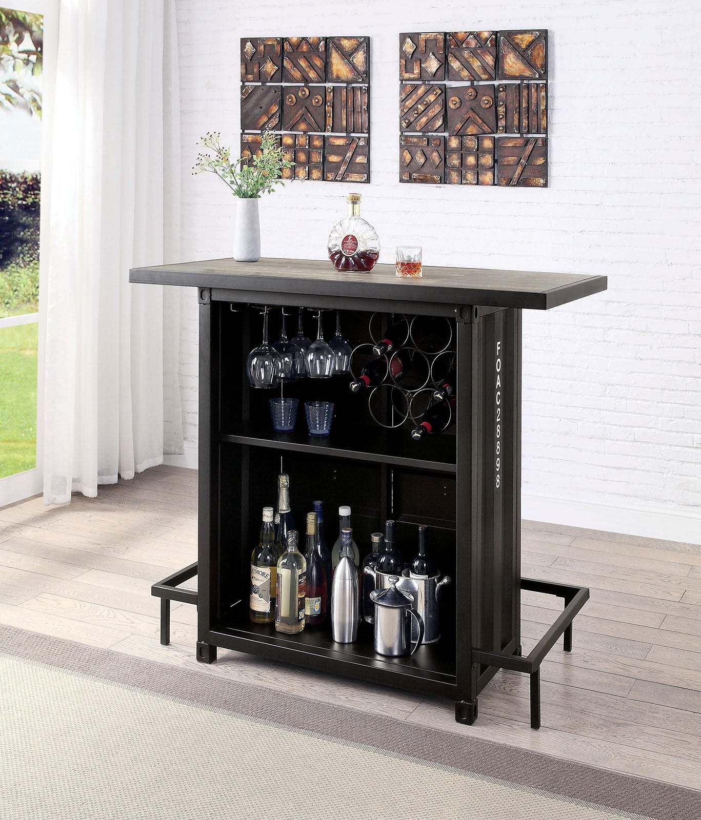 Esdargo Black/Distressed Dark Oak 3 Pc. Bar Table Set